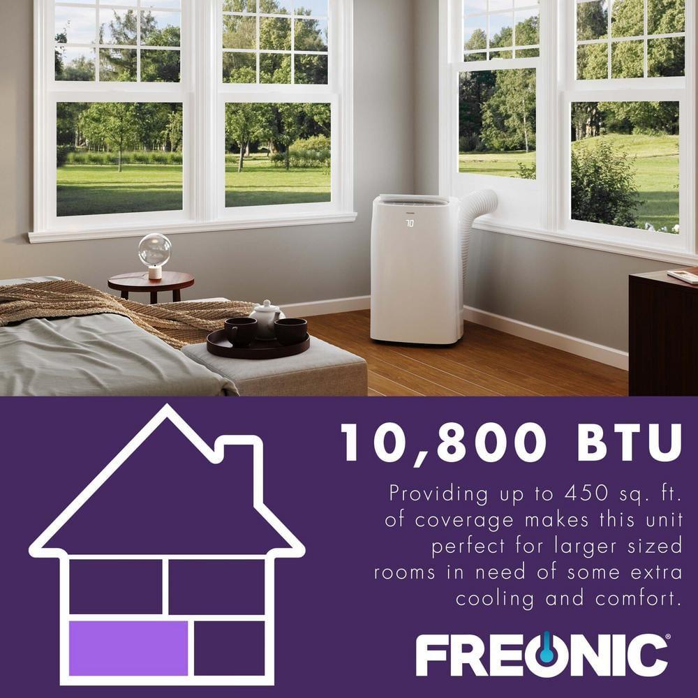 Freonic 14,500 BTU ASHRAE/10,800 BTU DOE 450 sq. ft. Portable Air Conditioner with Remote