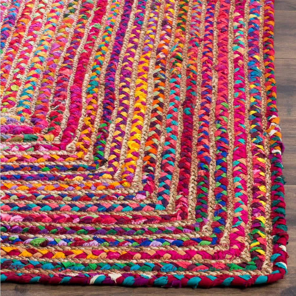 Cape Cod CAP202 Woven Indoor Area Rug - Red/Multi - 4'x4' - Safavieh
