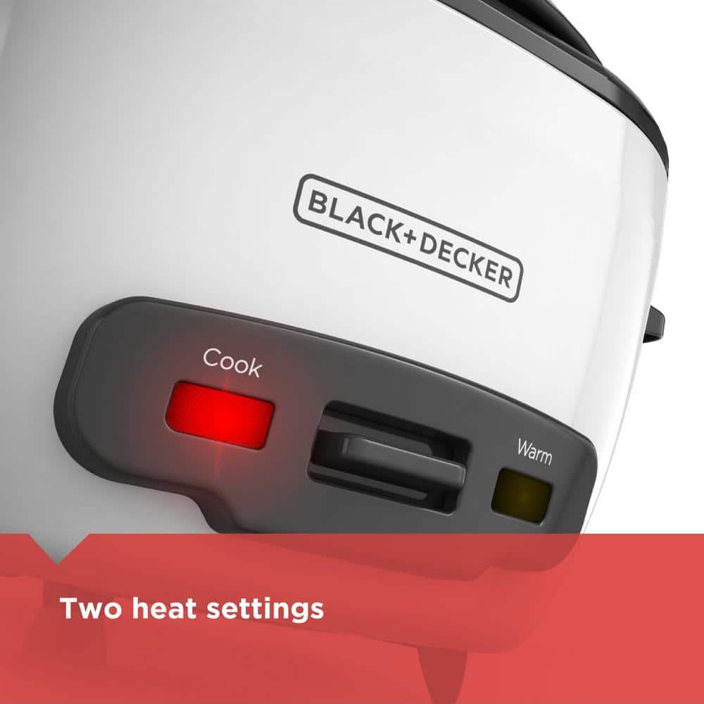 BLACK+DECKER BLACK+DECKER, Rice Cooker, Uncooked Rice, Steaming Basket, Removable Non-Stick Bowl, One Touch