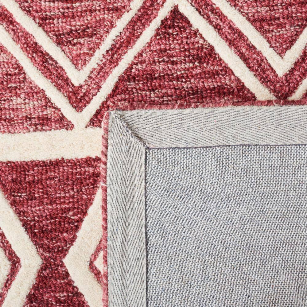 Abstract ABT851 Handmade Indoor Area Rug - Red/Ivory - 6' Round - Safavieh