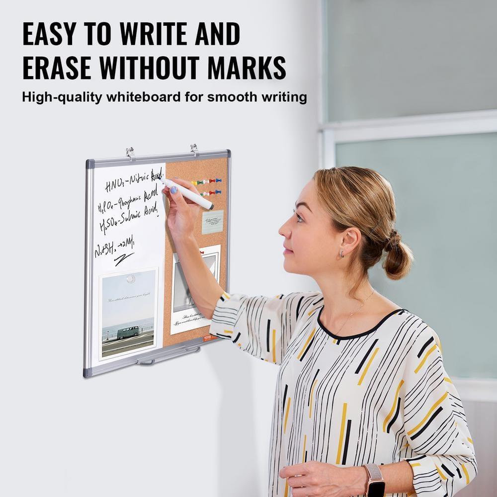 VEVOR Whiteboard & Cork Board Combo with Aluminum | Wayfair