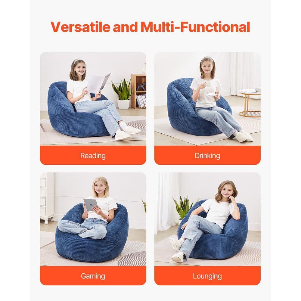 VEVOR 3-Foot Bean Bag Chair with Soft Armrests & Storage Pocket – Comfortable Seating for Home