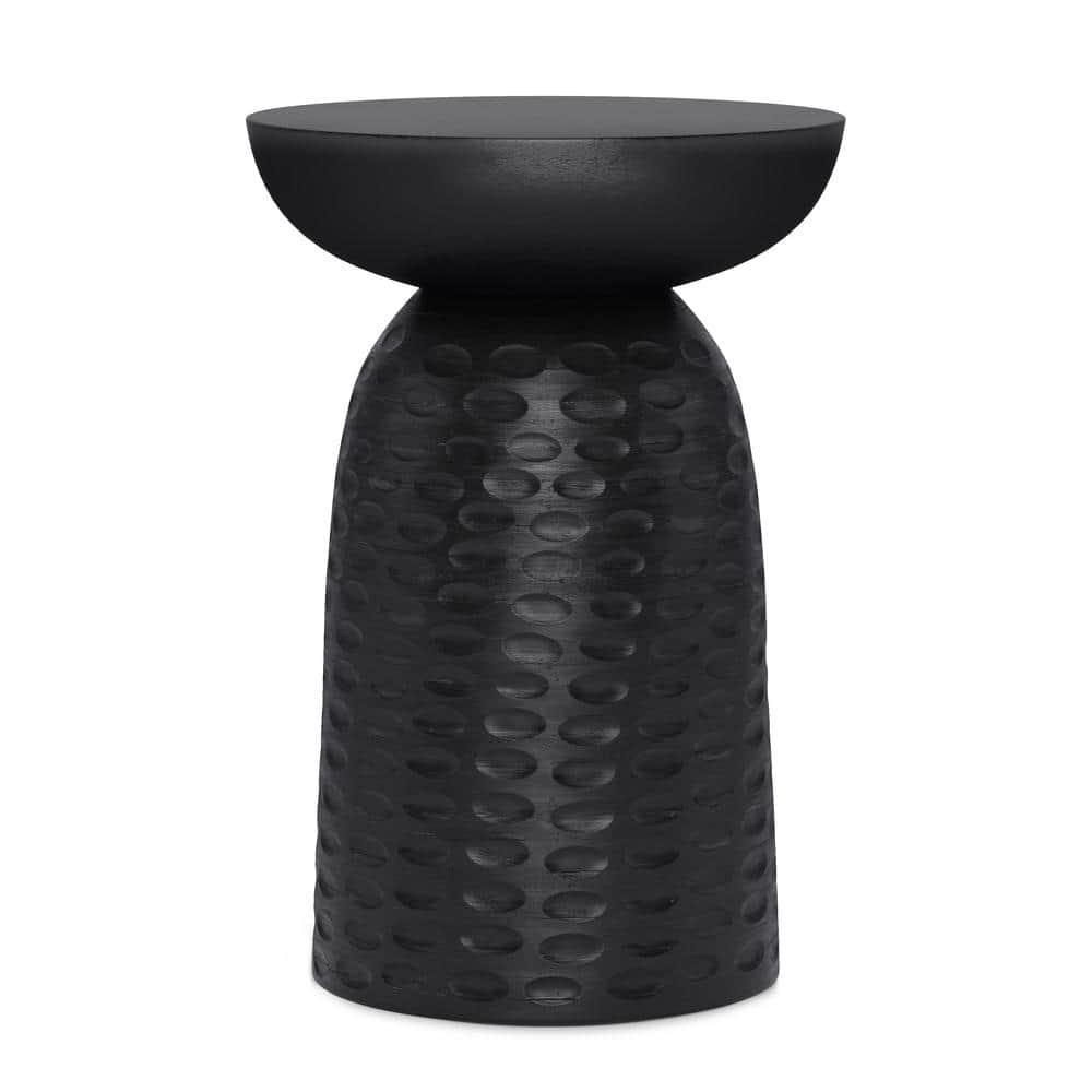 Simpli Home Boyd Solid Mango Wood Contemporary Accent Table with Textured Finish, Fully Assembled