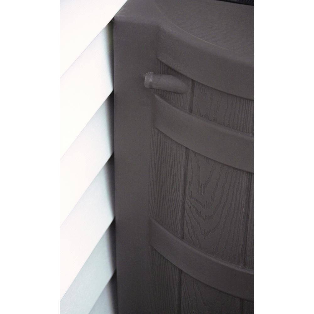 Oak Faux Wood 40-Gallon Rain Barrel with Flat-Back Design