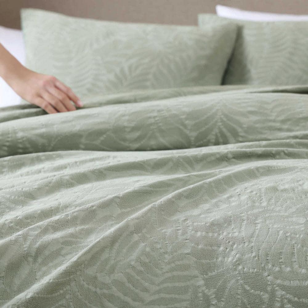 Harbor Palm 3 Piece Green 100% Cotton King Comforter Set