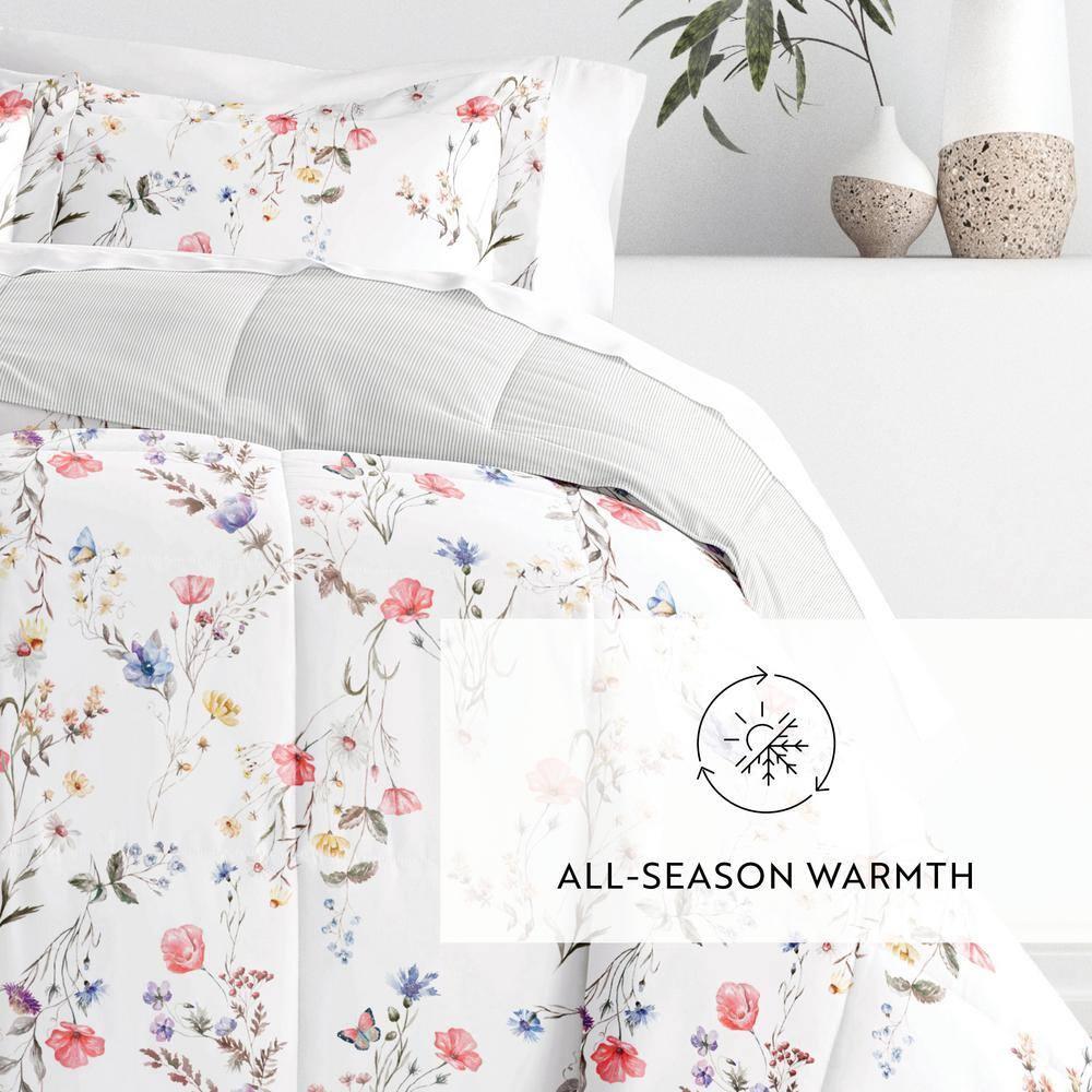 Becky Cameron Down-Alternative Comforter Set in Meadow Floral Stripe