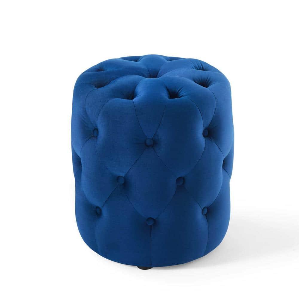 Modway Amour Tufted Button Round Performance Velvet Ottoman