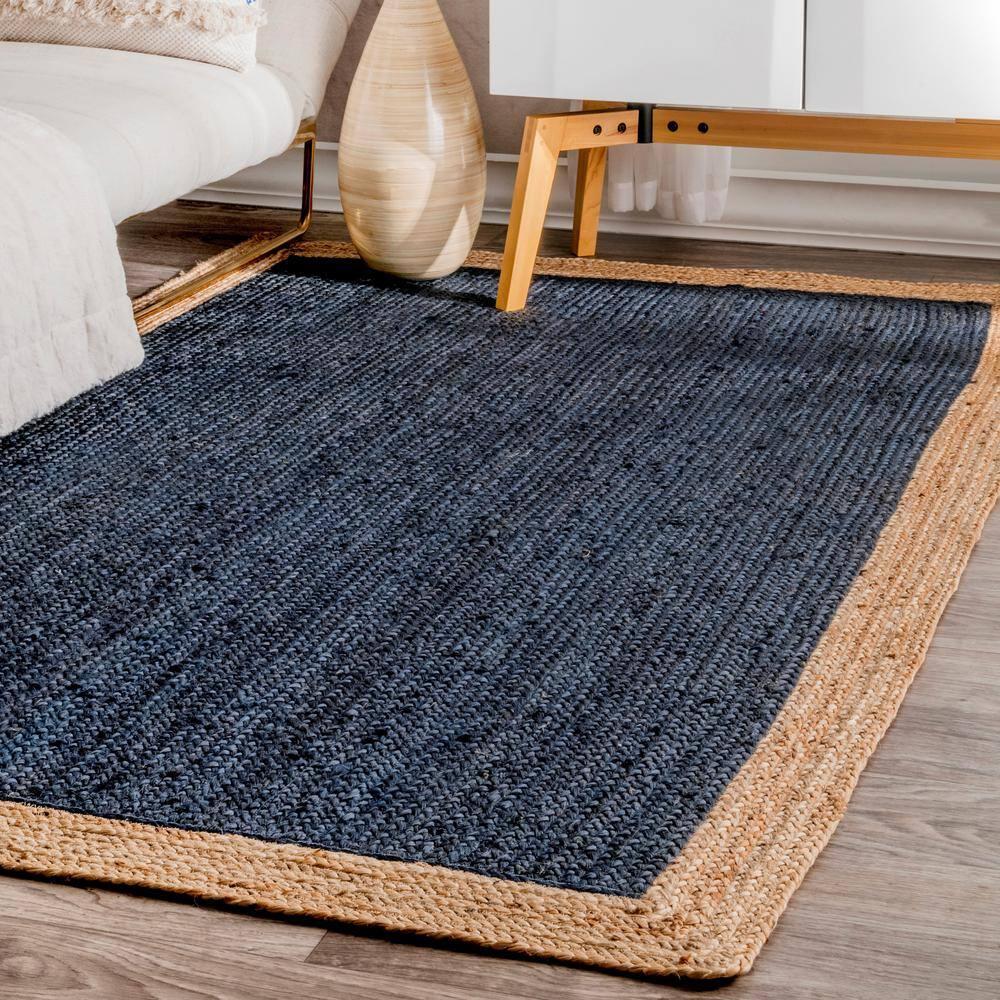 2'x3' Hand Woven Eleonora Area Rug Blue- nuLOOM: Modern Jute Runner, Low Pile, Indoor Use, Solid Pattern