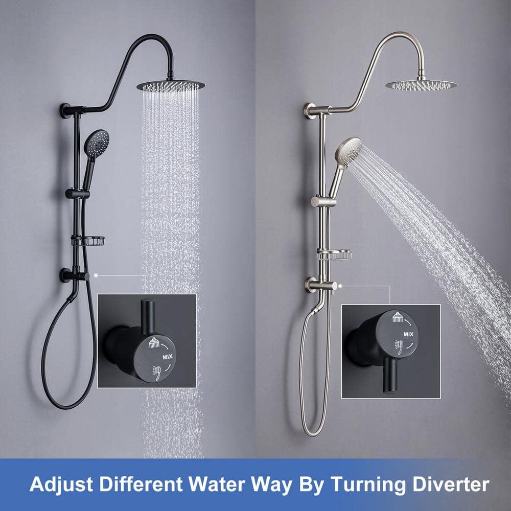 Rainlex Rainlex Rain Shower System Multi-function Hand Shower with  Slide Bar RX2001H