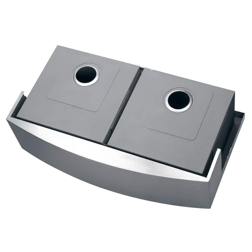 Ruvati RVH9301 Ruvati 36" Apron-front Workstation Low-Divide 50/50 Farmhouse Kitchen Sink Stainless Steel