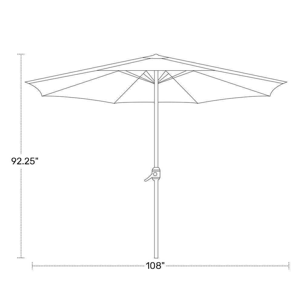 WestinTrends 9 Ft Outdoor Patio Market Table Umbrella with Tilt and Crank, Coffee