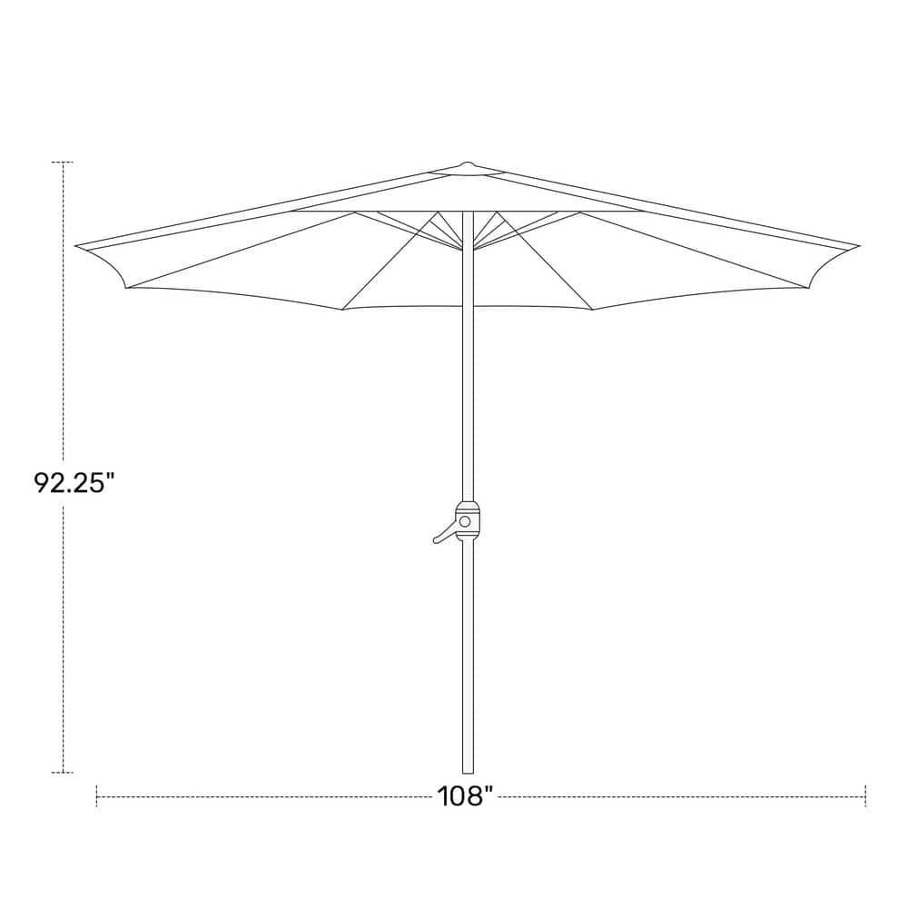 Westin Outdoor 9 Ft Patio Market Umbrella with Tilt & Crank, Dark Green