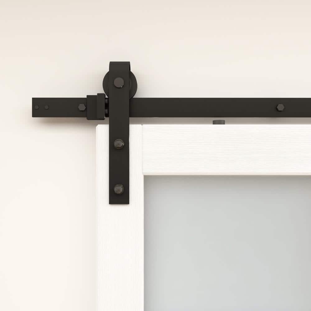 Calhome 36'' x 84'' Solid + Manufactured Wood Glass with Installation Hardware Kit Barn Door