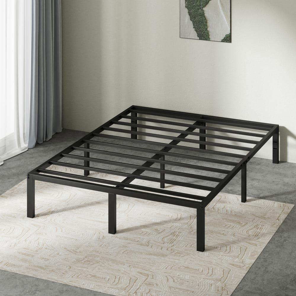 COMASACH 14 inch Queen Bed Frame, Easy Assembly, No Box Spring Needed, Heavy Duty Metal Platform Queen Size, Noise Free, Black