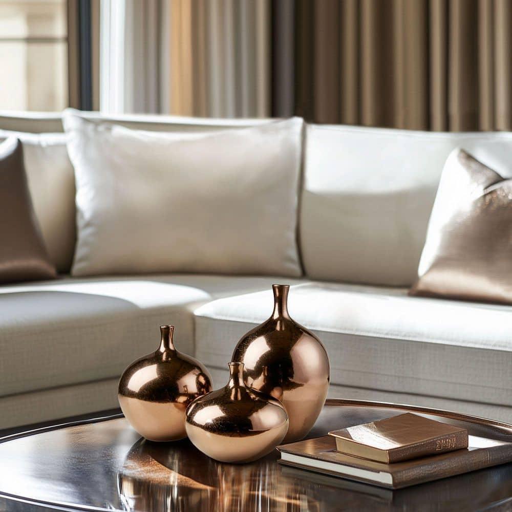 Ansen Mirrored Ceramic Decorative Vases 3-piece set
