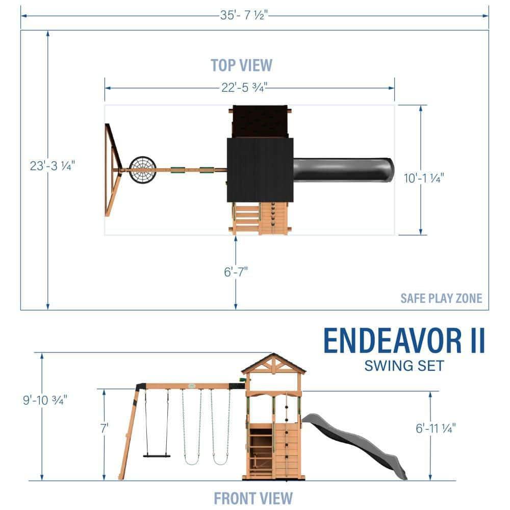 Backyard Discovery Endeavor II Swing Set With Gray Wave Slide