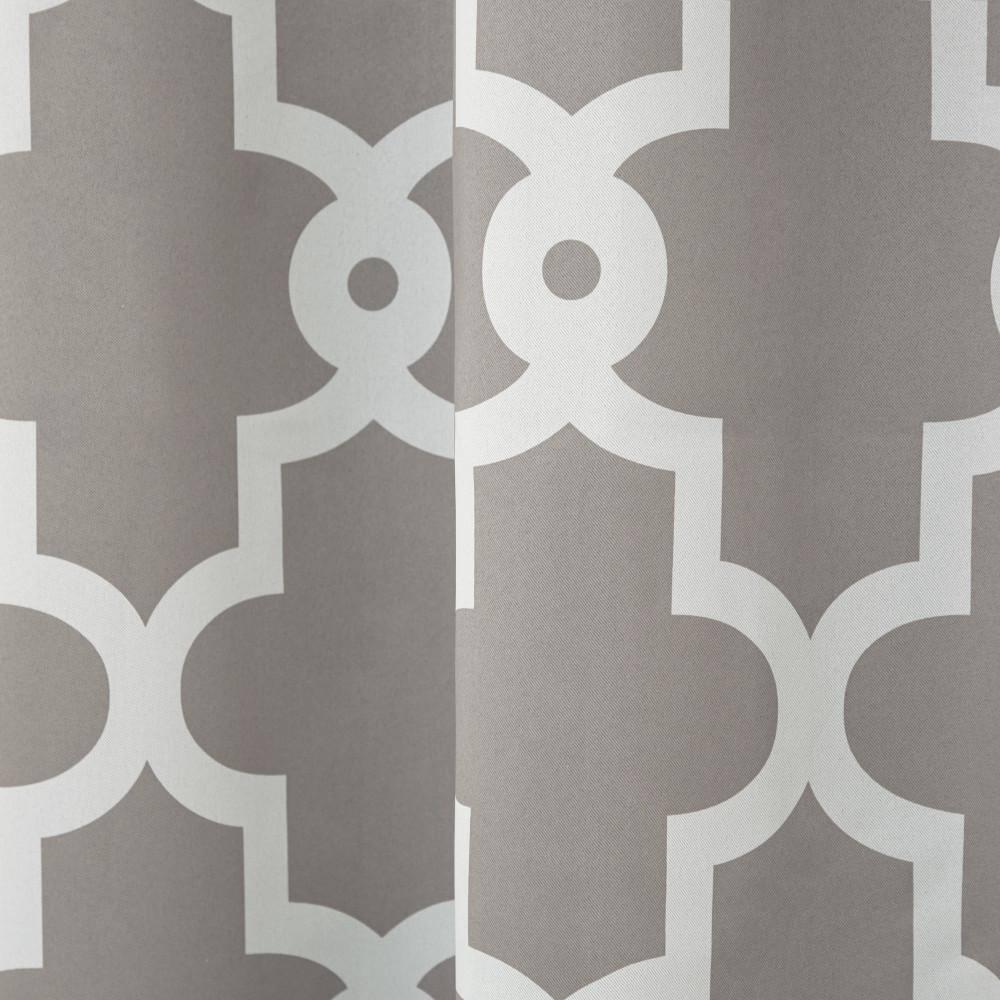 Set of 2 84"x52" Ironwork Sateen Woven Blackout Grommet Top Window Curtain Panel Silver - Exclusive Home: Room Darkening Drapes