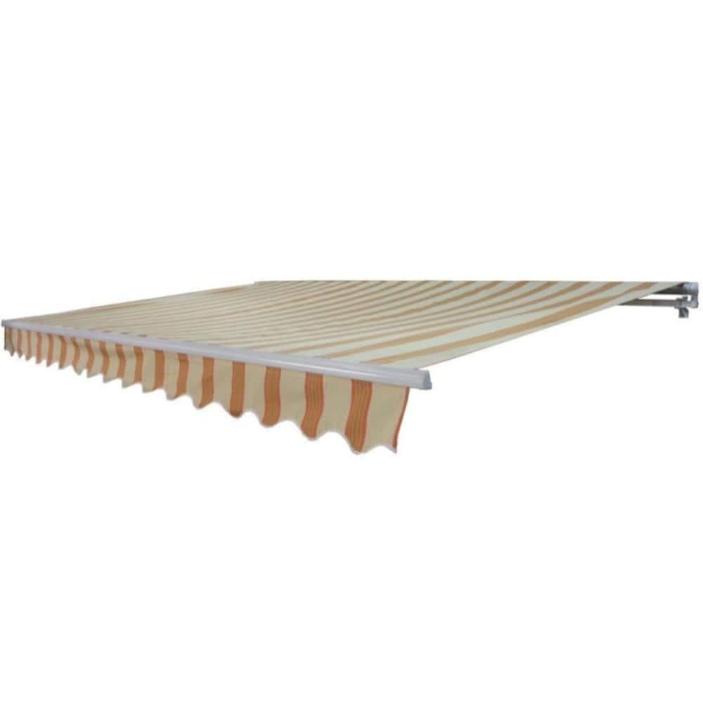 ALEKO 8' x 6.5' Multi Striped Yellow Retractable Patio Awning