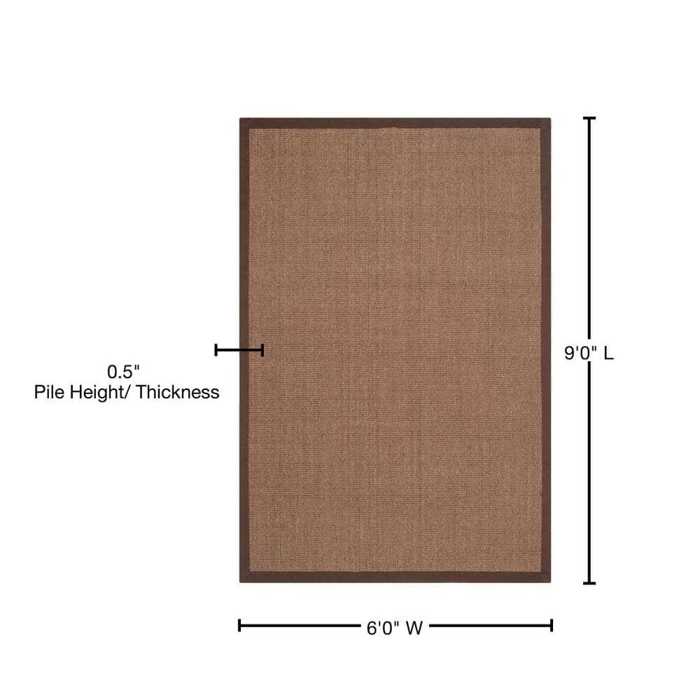 Natural Fiber NF441 Power Loomed Indoor Area Rug - Brown/Brown - 6'x9' - Safavieh