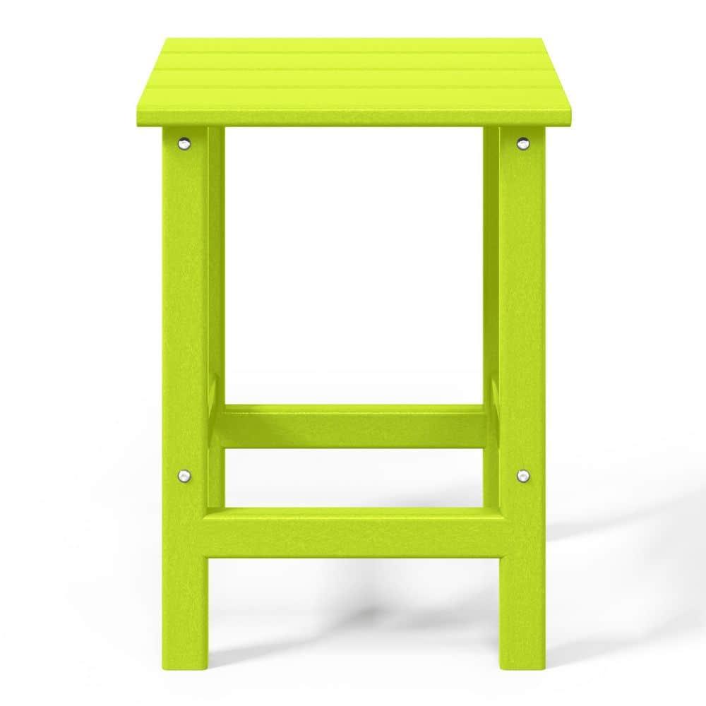Polytrends  Laguna Hdpe All Weather Outdoor Patio Square Side Table Lime
