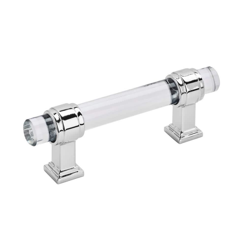Amerock Glacio 3 inch (76mm) Center-to-Center Clear/Polished Chrome Cabinet Pull
