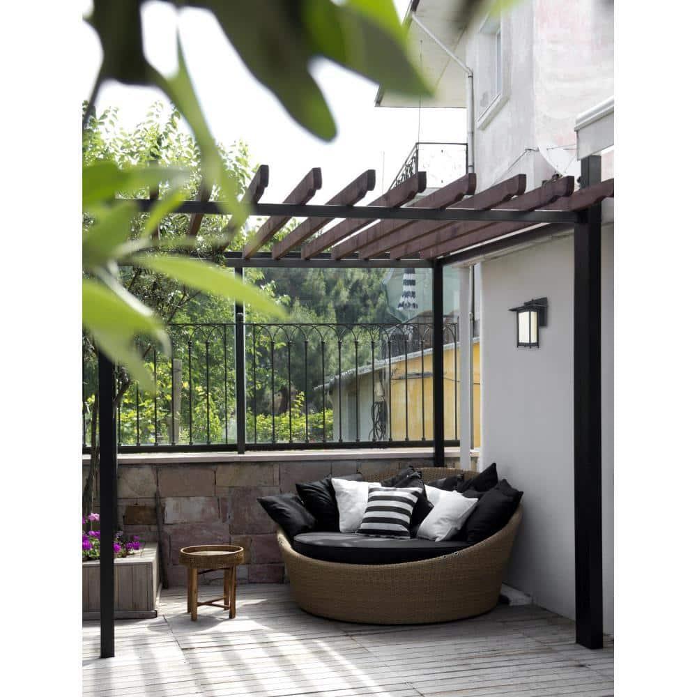 Westinghouse Lighting Westinghouse Clarissa One-Light Outdoor Wall Lantern 12 LED Textured Black Black Painted