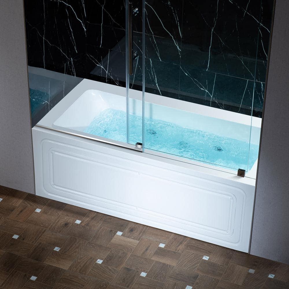 WoodBridge 59'' x 28.75'' Freestanding Soaking Acrylic Bathtub W-B0016-B