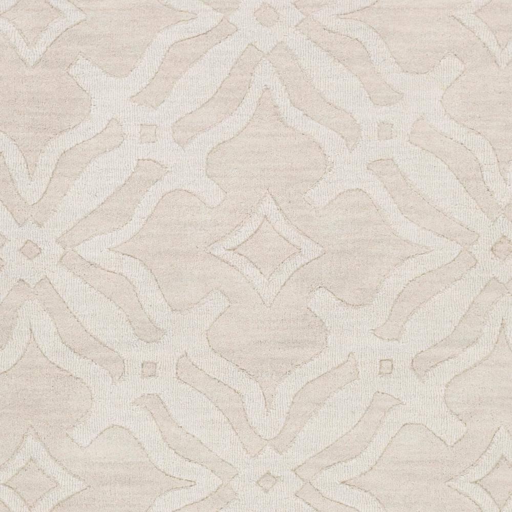 Ivory Wool Tufted Handmade Medallion Rectangular Rug 5' x 7'