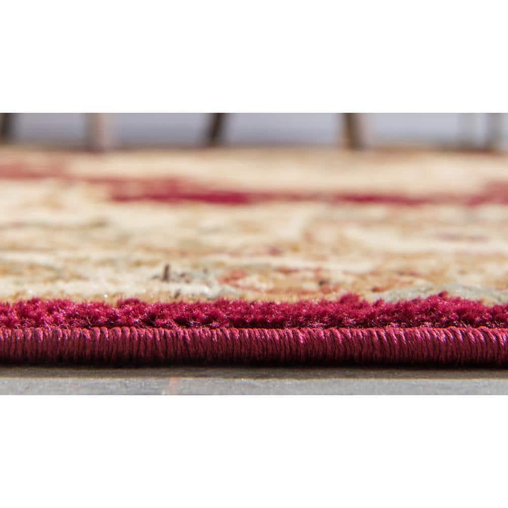 Unique Loom Versailles Collection Area Rug - Charles (6' 1" Square Red/Cream)