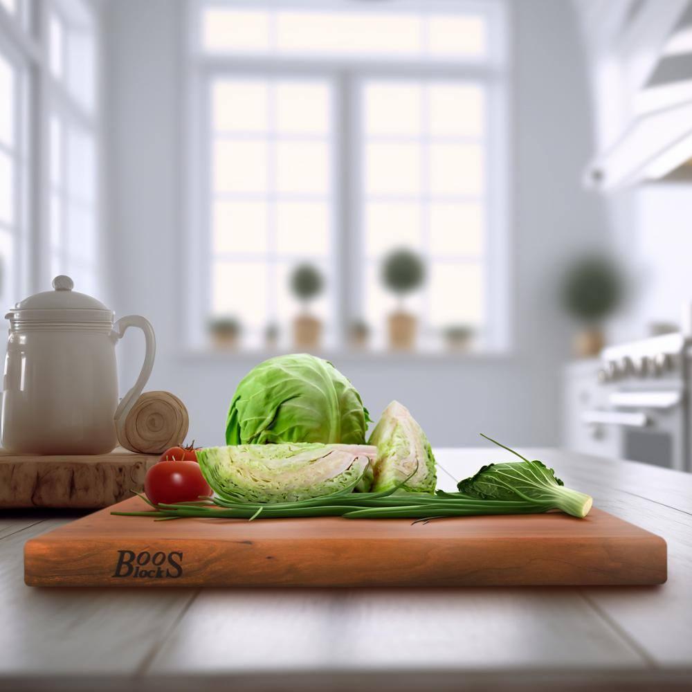 John Boos Boos Block R-Board Series Large Reversible Wood Cutting Board, 1.5-Inch Thickness, 20" x 15" x 1 1/2", Cherry