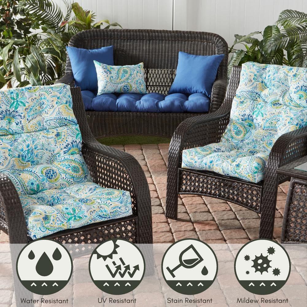Greendale Home Fashions Baltic 44 x 22 in. Outdoor High Back Chair Cushion