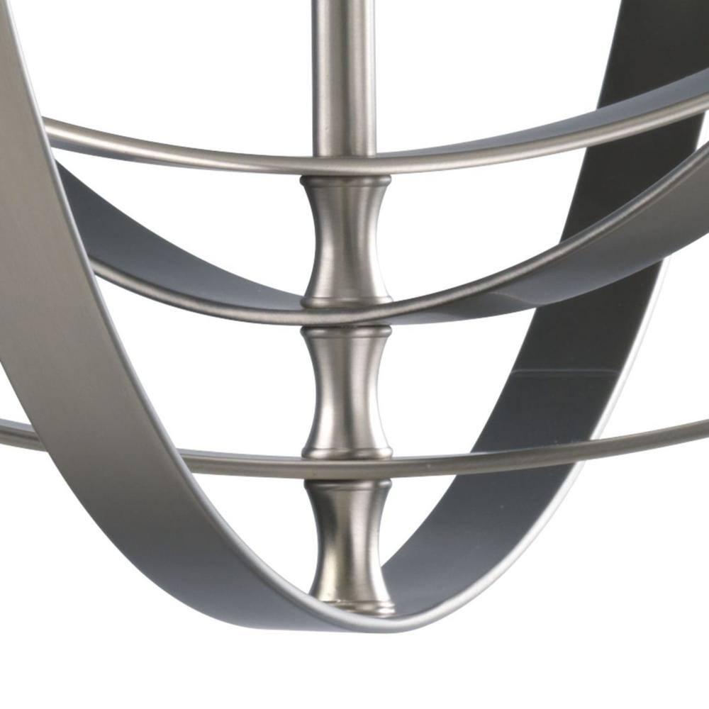 Progress Lighting Equinox 6-Light Chandelier Pendant, Steel, Burnished Silver, No Shade