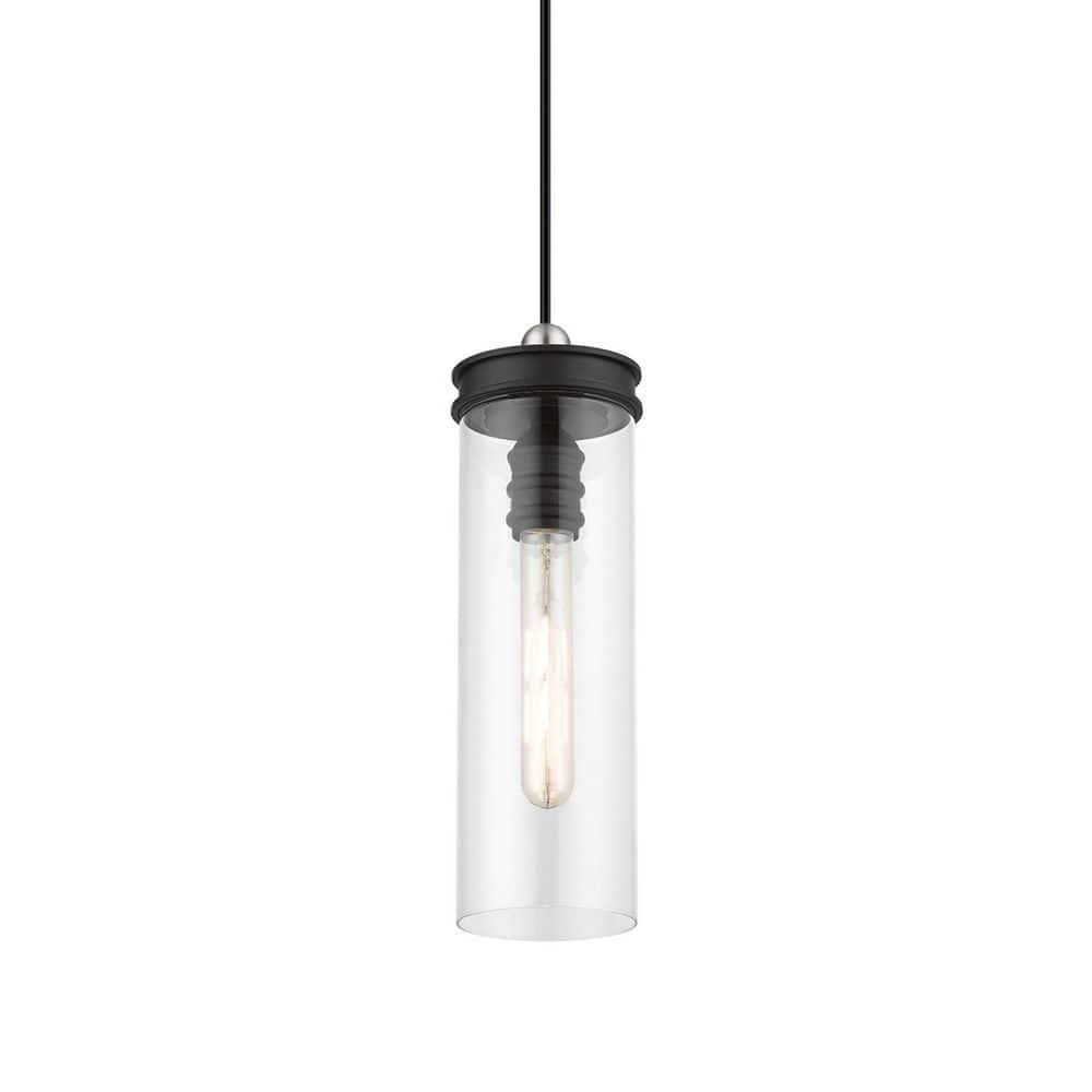 Livex Lighting Devoe 1 - Light Pendant in  Black/Brushed Nickel