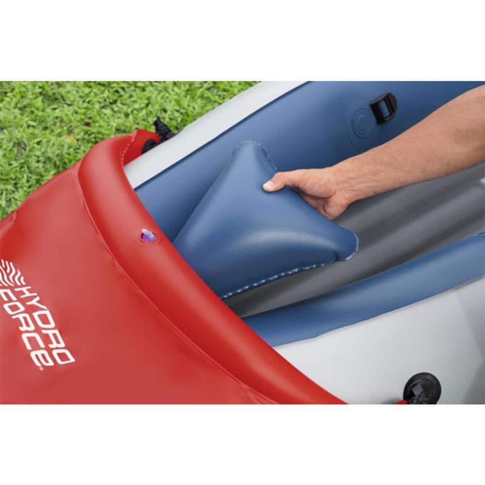 Bestway Hydro-Force Rapid X2 Inflatable 2 Person Kayak Outdoor Lake and River Water Sport Set with 2 Paddles, Hand Pump, and 2 Removable Fins