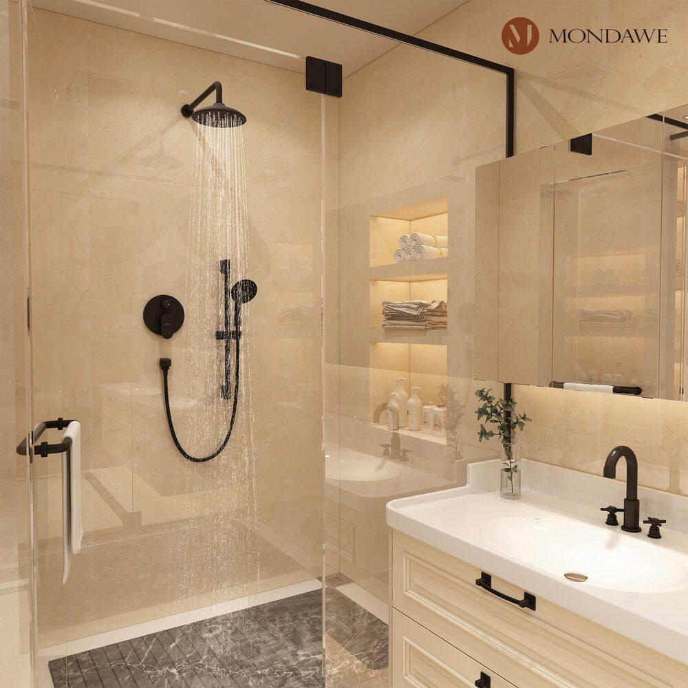 mondawe Calliope Wall Mounted 2-Function Retro Pressure-Balanced Shower System with 3 Setting Handheld MD-A3815-ORB