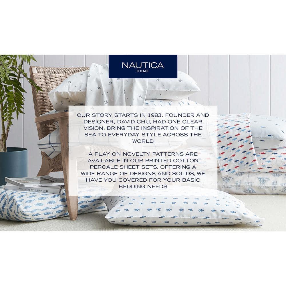 Nautica Solid Cotton Percale Sheet Sets