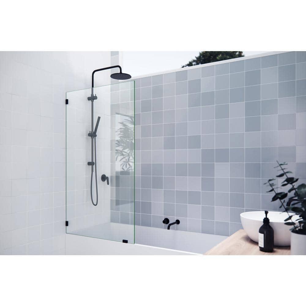 Vela 34 in. x 58.25 in. Frameless Single Fixed Bath Panel