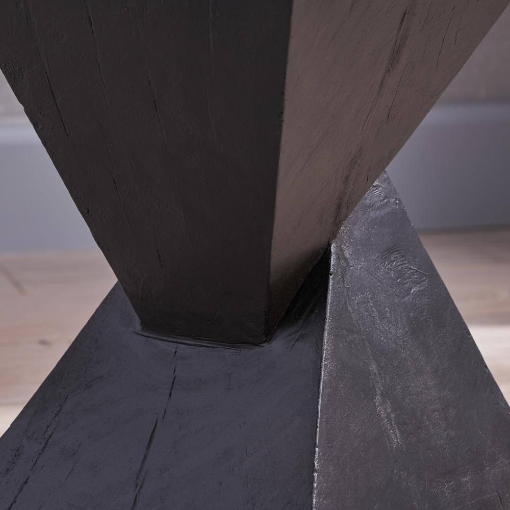 Katie Outdoor Lightweight Concrete Accent Table, Black