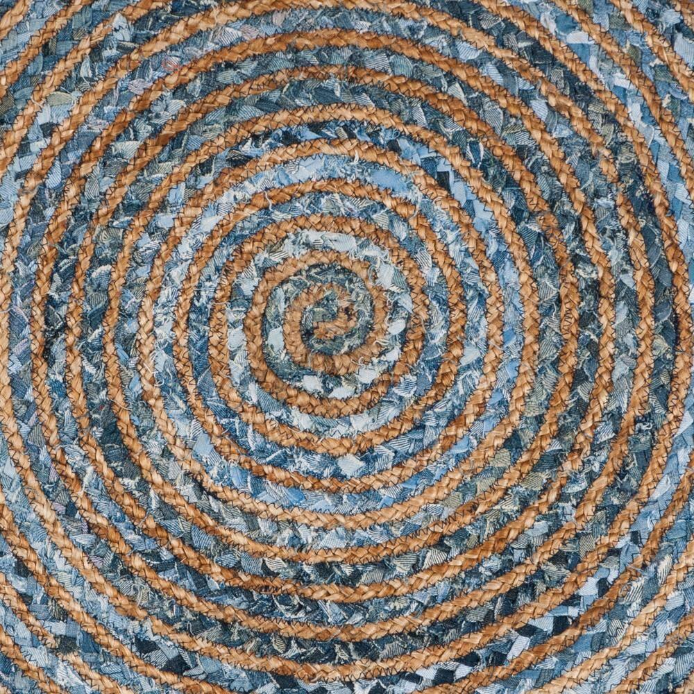 Cape Cod CAP206 Hand Woven Accent Rug - Ivory/Denim - 3' Round - Safavieh.
