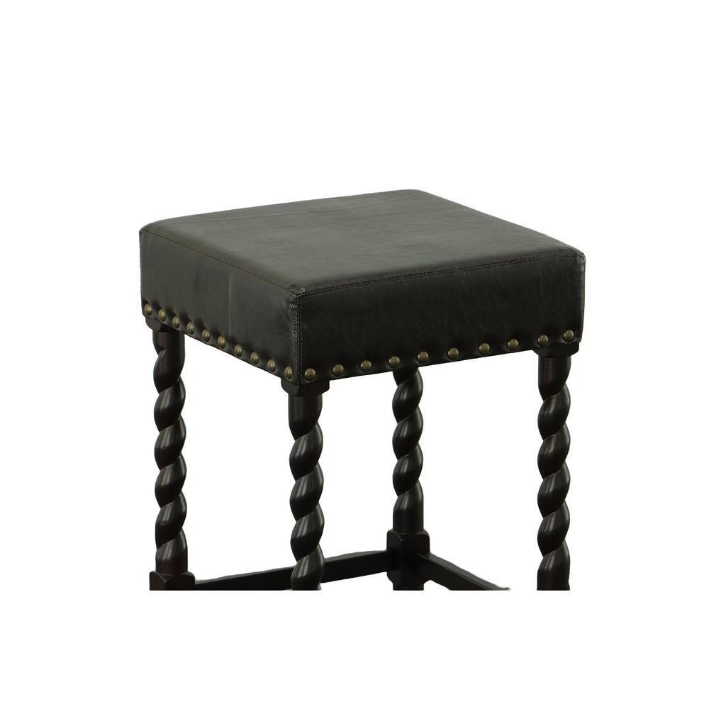Carolina Living 24" Cadmus Counter Height Barstool Espresso and Table: Upholstered Vinyl, MDF Legs, Foam Fill
