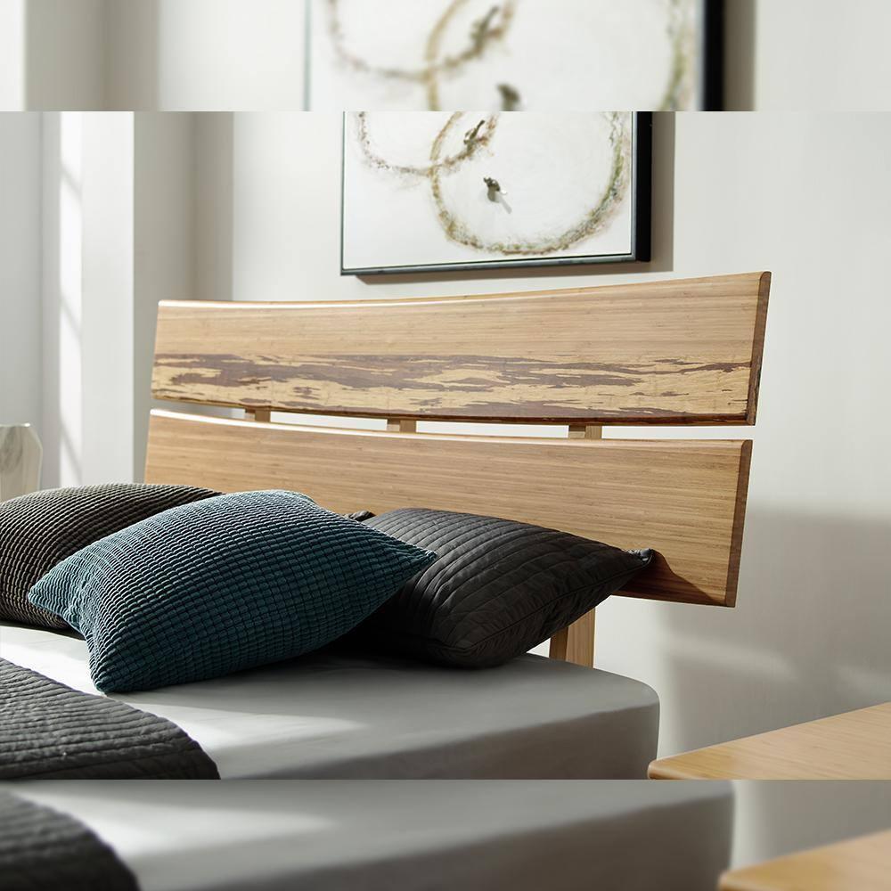 Azara Caramelized Bamboo Queen Bed with Tiger Bamboo Headboard