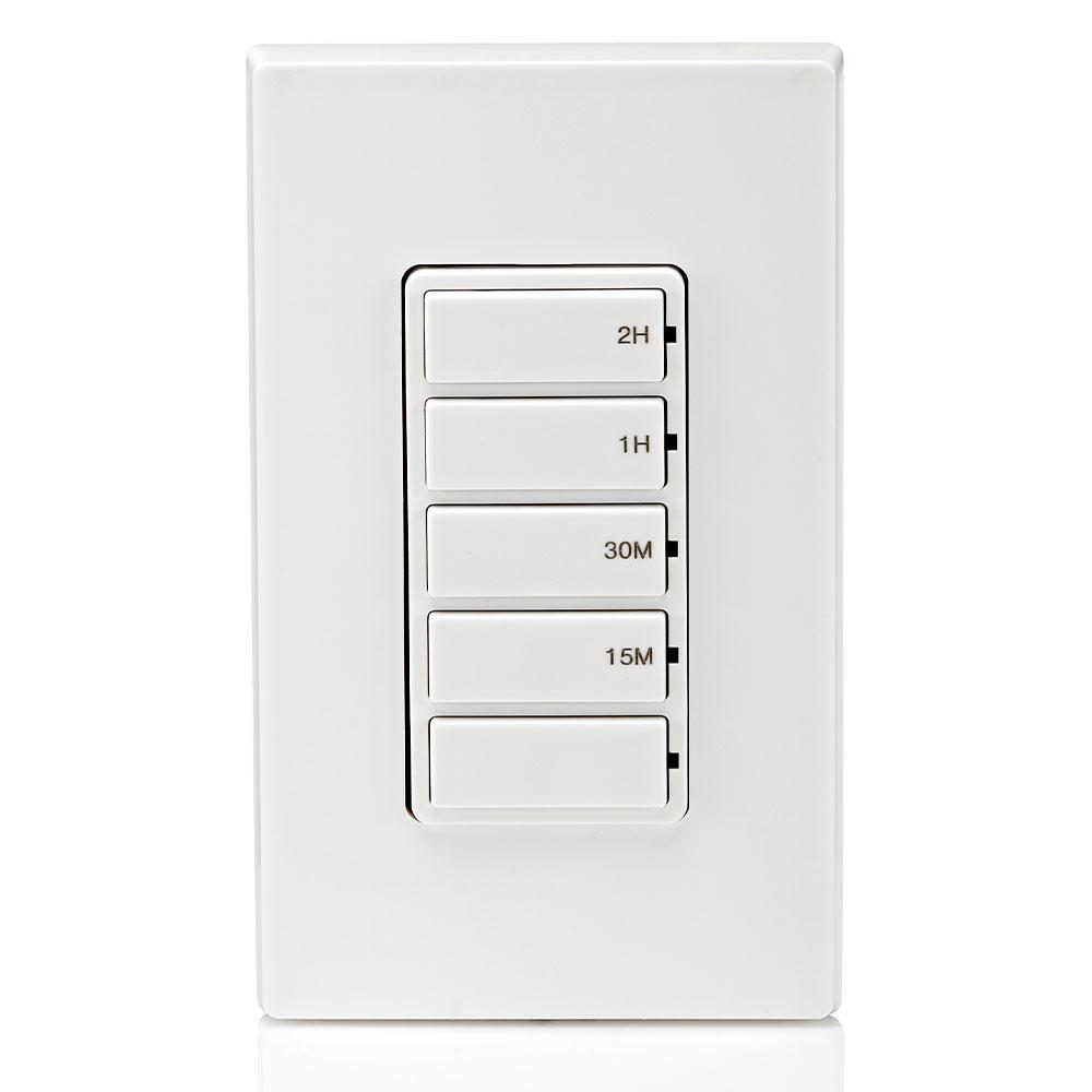 White Digital In-Wall Countdown Timer Switch with Push Buttons