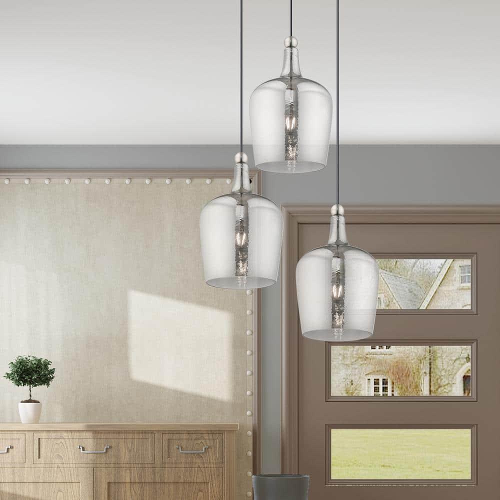 Livex Lighting Art Glass 1 - Light Pendant in  Brushed Nickel