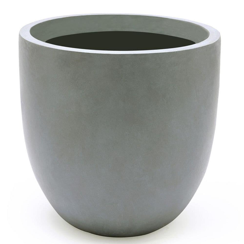 LuxenHome Round Tapered 9.2" H House Planter, Indoor/Outdoor Gray