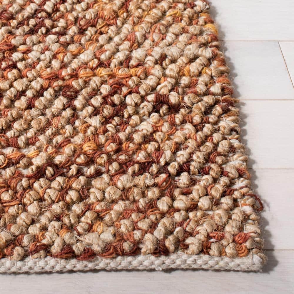 Bohemian BOH901 Hand Woven Indoor Area Rug - Natural/Rust - 5'x8' - Safavieh