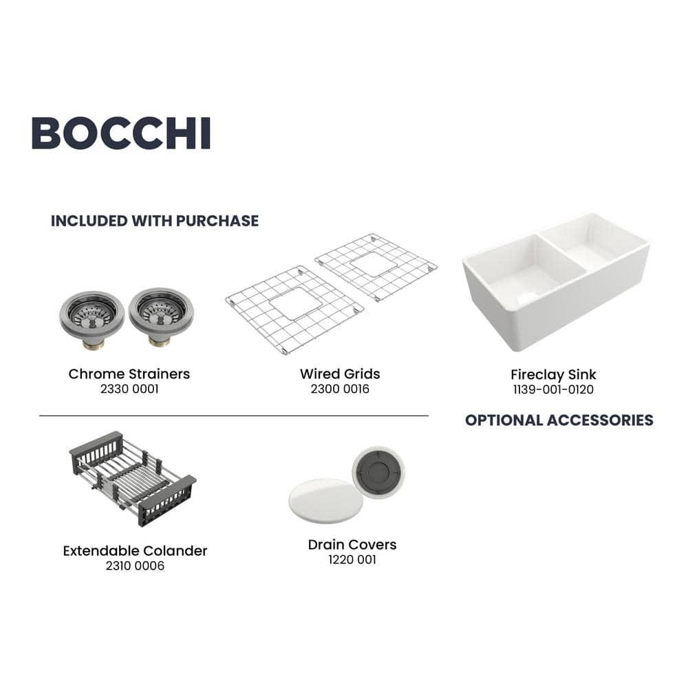 33'' L Farmhouse / Apron Double Bowl Fireclay Kitchen Sink