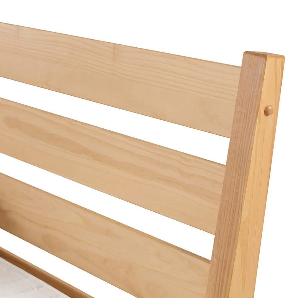Camaflexi Mid-Century Solid Wood Queen Platform Bed in Scandinavian Oak 100% Solid Wood