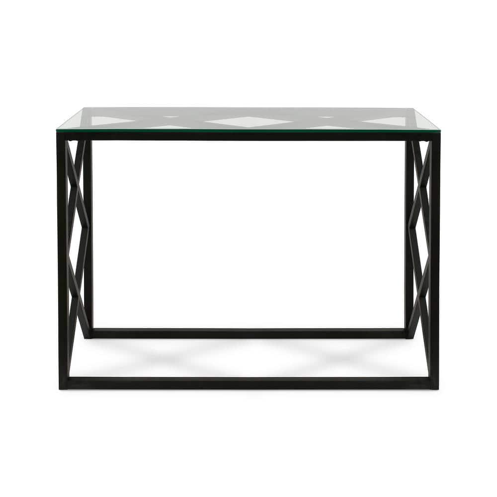 Evelyn&Zoe Dixon 42" Wide Rectangular Console Table, Blackened Bronze