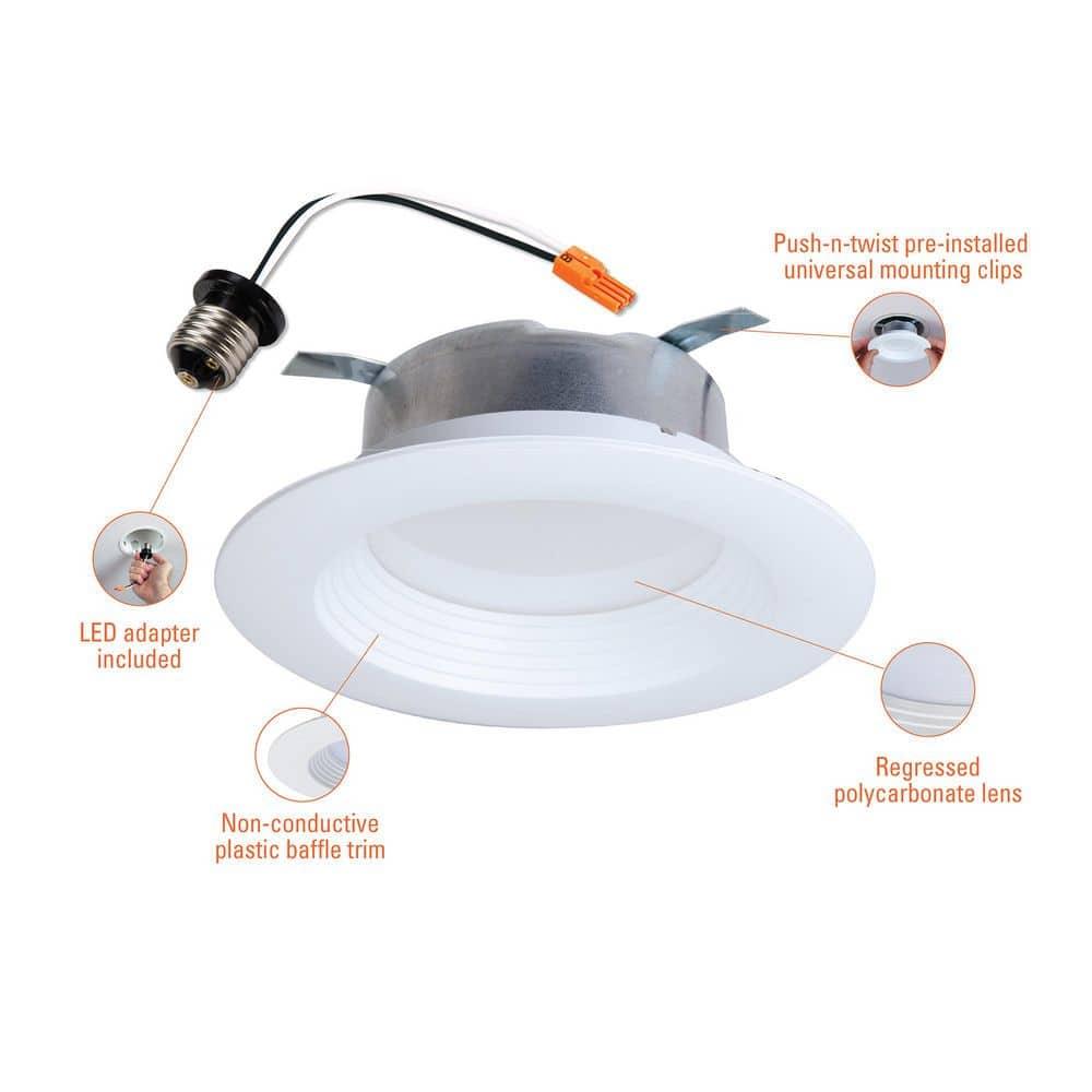 Halo 3019188 4 in. 8W Bright White LED Recessed Downlight