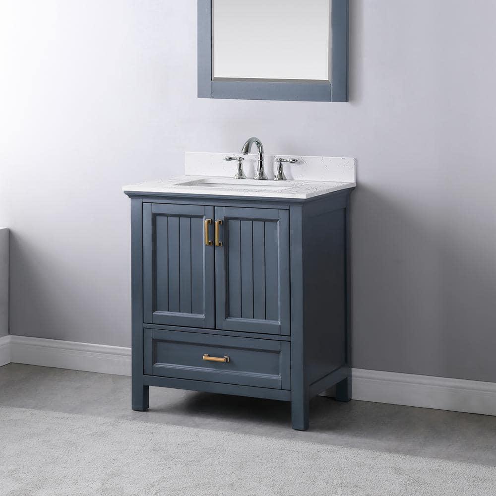 Isla 30" Marble Countertop Single Vanity w/o Mirror - Classic Blue